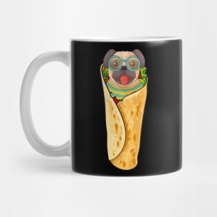 Pugrito T-Shirt - Funny Mexican Pug Dog Burrito Food Mug